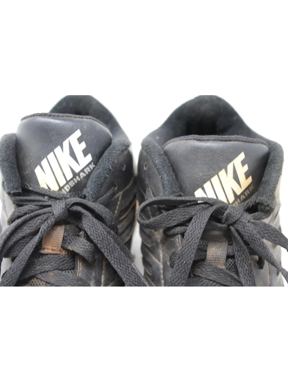 Nike Land Shark Football Cleats Youth Boys Size 5 Y Black & White Baseball Shoes